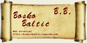 Boško Baltić vizit kartica